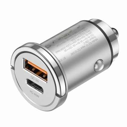 Авто накрайник HOCO NZ10 USB A + Type C PD QC3.0 4A 45W