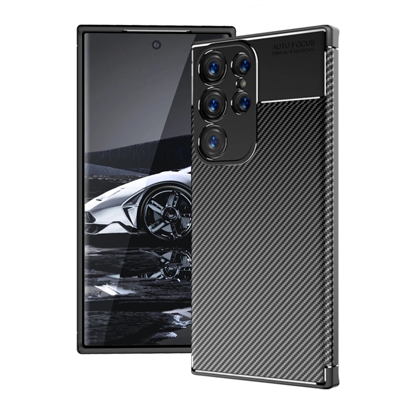 Samsung S23 Ultra Силиконов кейс Carbon