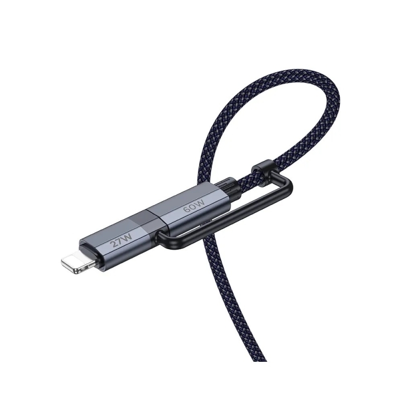 USB кабел HOCO 2в1 Type C to Type C / Lightning U134 1,2m