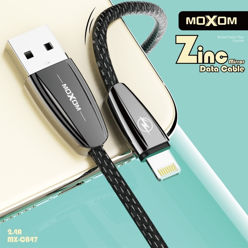 USB кабел MOXOM MX-CB47 1M 2.4A fast iPhone