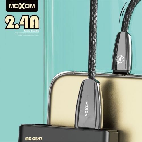 USB кабел MOXOM MX-CB47 1M 2.4A fast micro