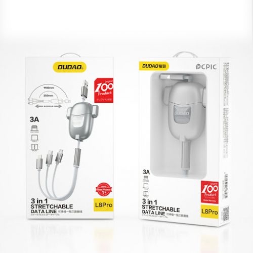 USB кабел DUDAO L8 Pro (3 in 1) micro iPhone Type C