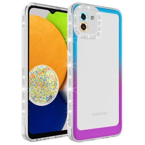 Samsung A03 Прозрачен кейс с кант 