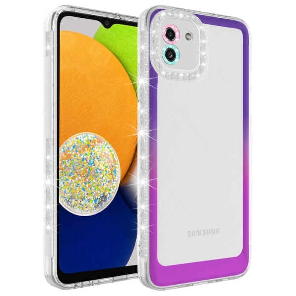 Samsung A03 Прозрачен кейс с кант 