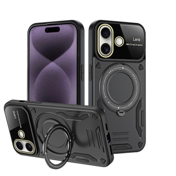 iPhone 16 Твърд удароустойчив кейс Ring Armor