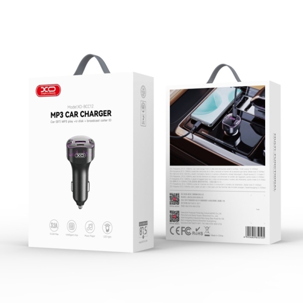 XO FM Трансмитер FMBCC12 /Bluetooth MP3 car charger 3,1A